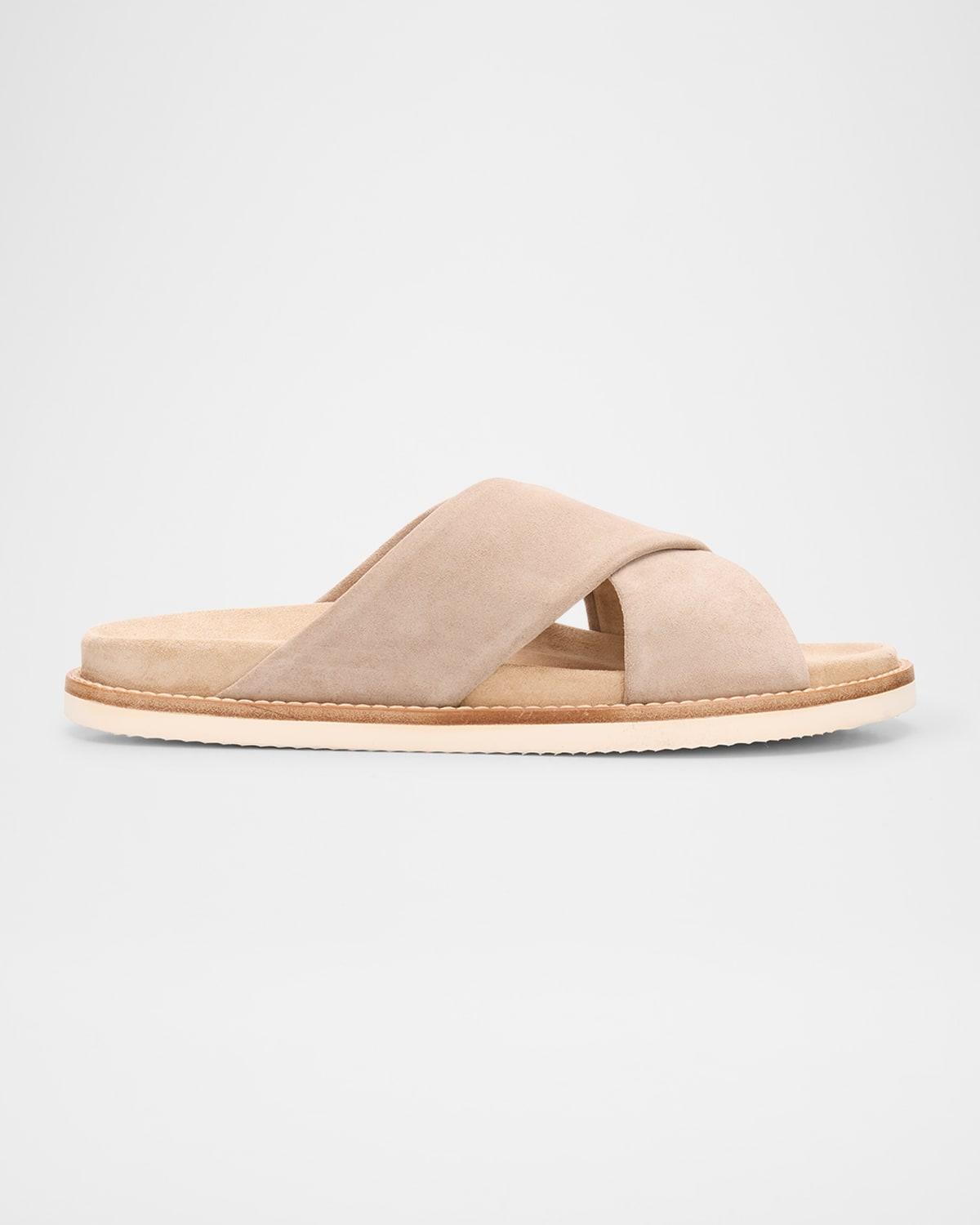 Men's Criss-Cross Suede Slide Sandals Product Image