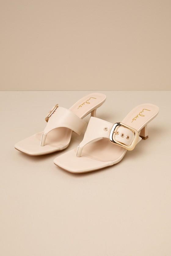 Meline Bone Buckle Thong Slide Sandals Product Image