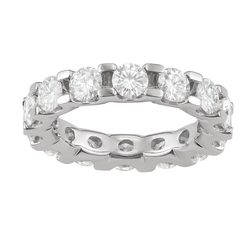 14K White Gold Lab-Created Moissanite 4 5/8 Carat T.W. Round Eternity Ring, Women's, Size: 9, 14kwh Gold Product Image