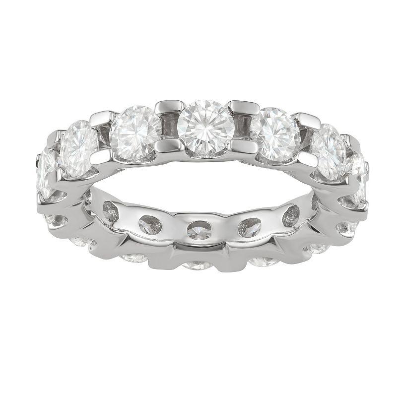 14K White Gold Lab-Created Moissanite 4 5/8 Carat T.W. Round Eternity Ring, Women's, Size: 9, 14kwh Gold Product Image