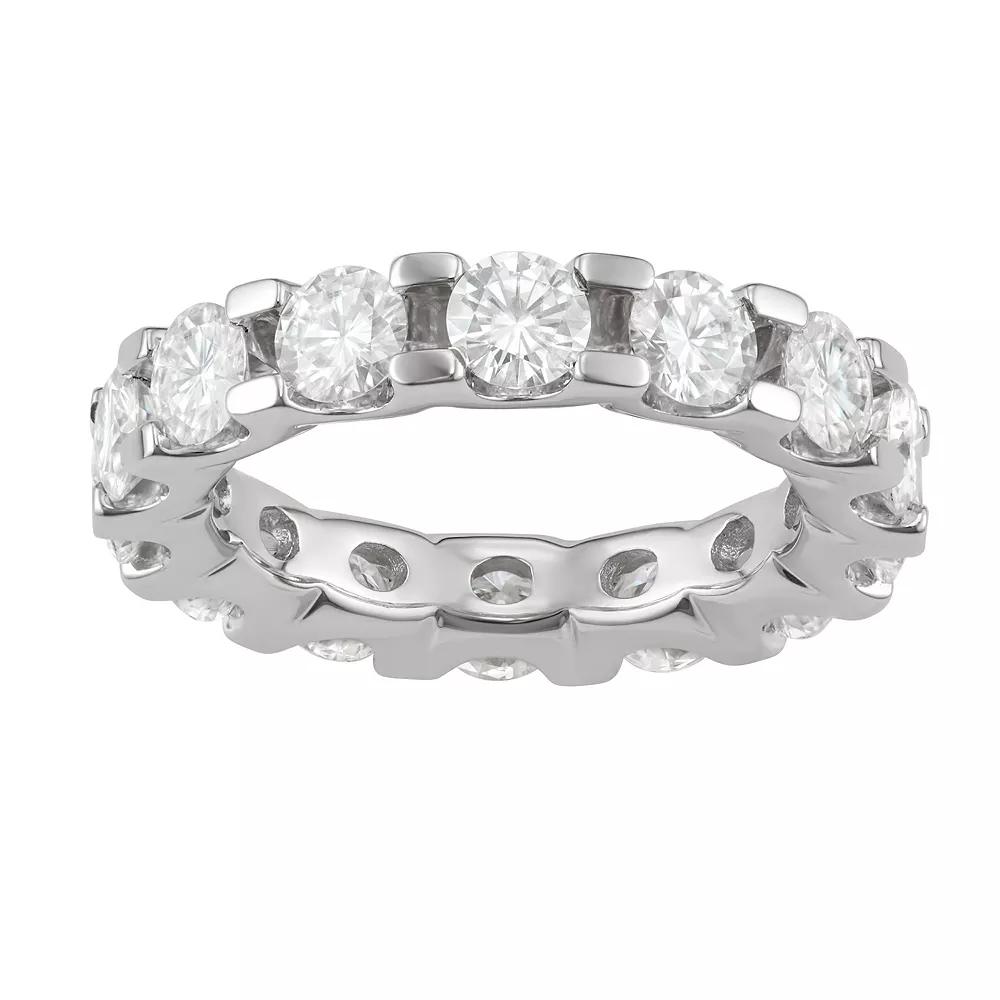14K White Gold Lab-Created Moissanite 4 5/8 Carat T.W. Round Eternity Ring, Women's, Size: 9, 14kwh Gold Product Image