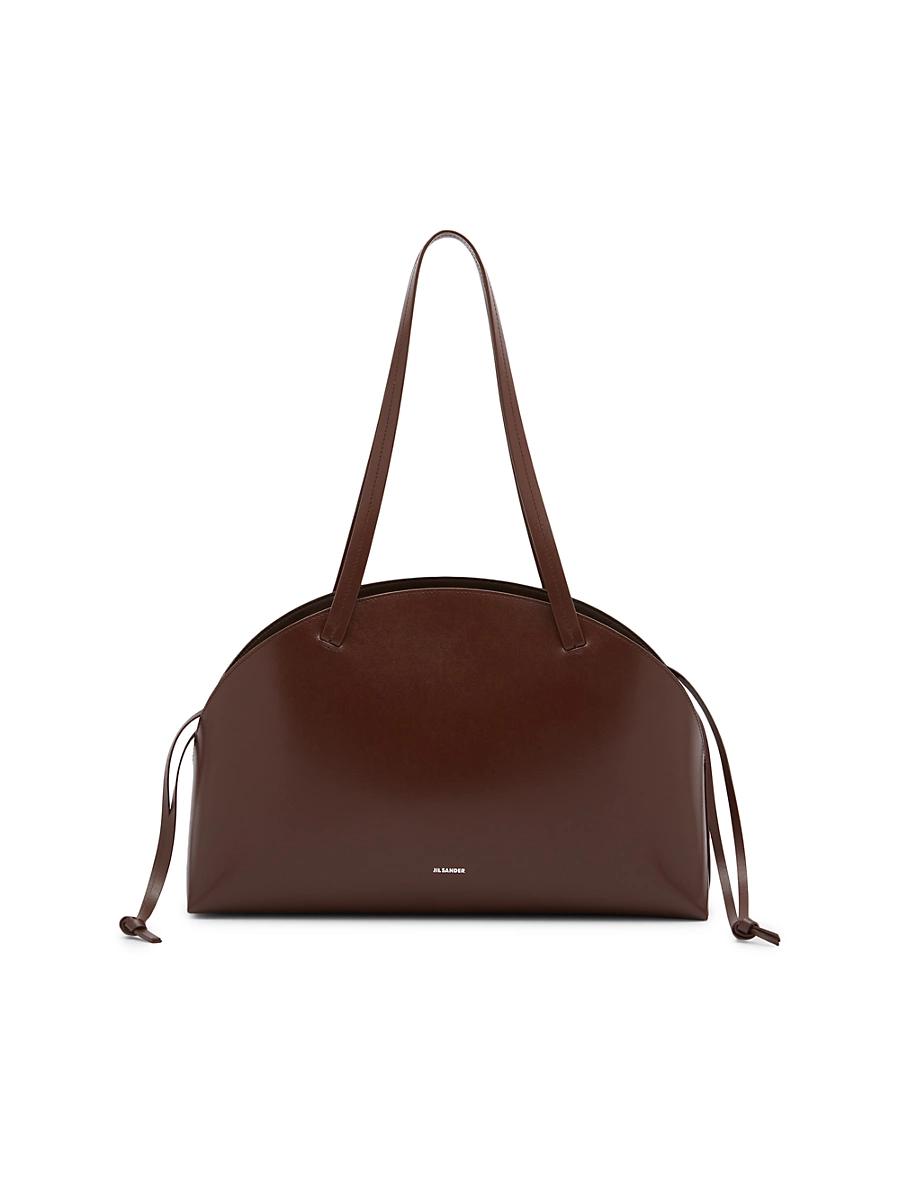 Womens Curve Leather Drawstring Shoulder Bag Product Image