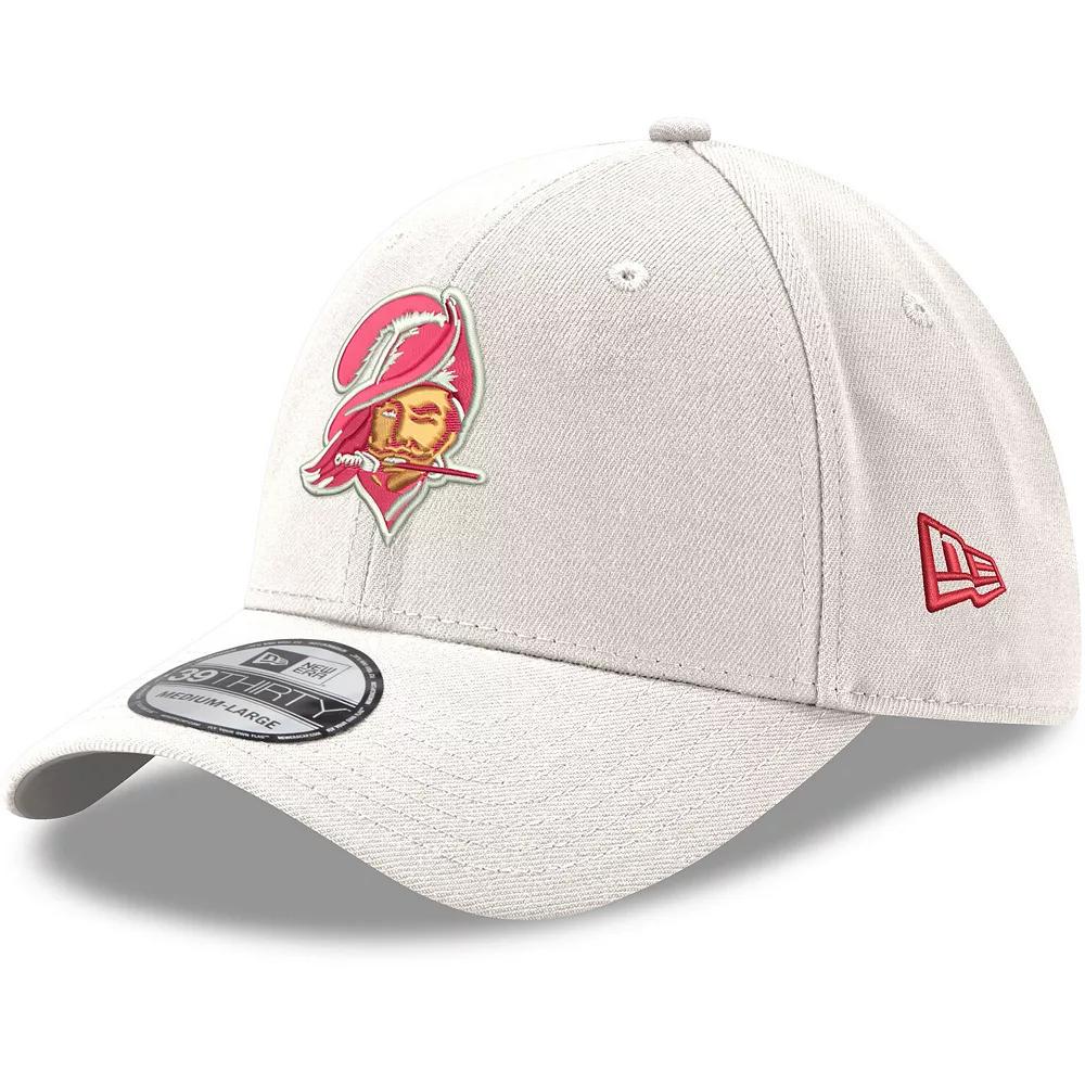 Men's New Era White Tampa Bay Buccaneers Throwback Logo Iced II 39THIRTY Flex Hat, Size: Medium/Large Product Image