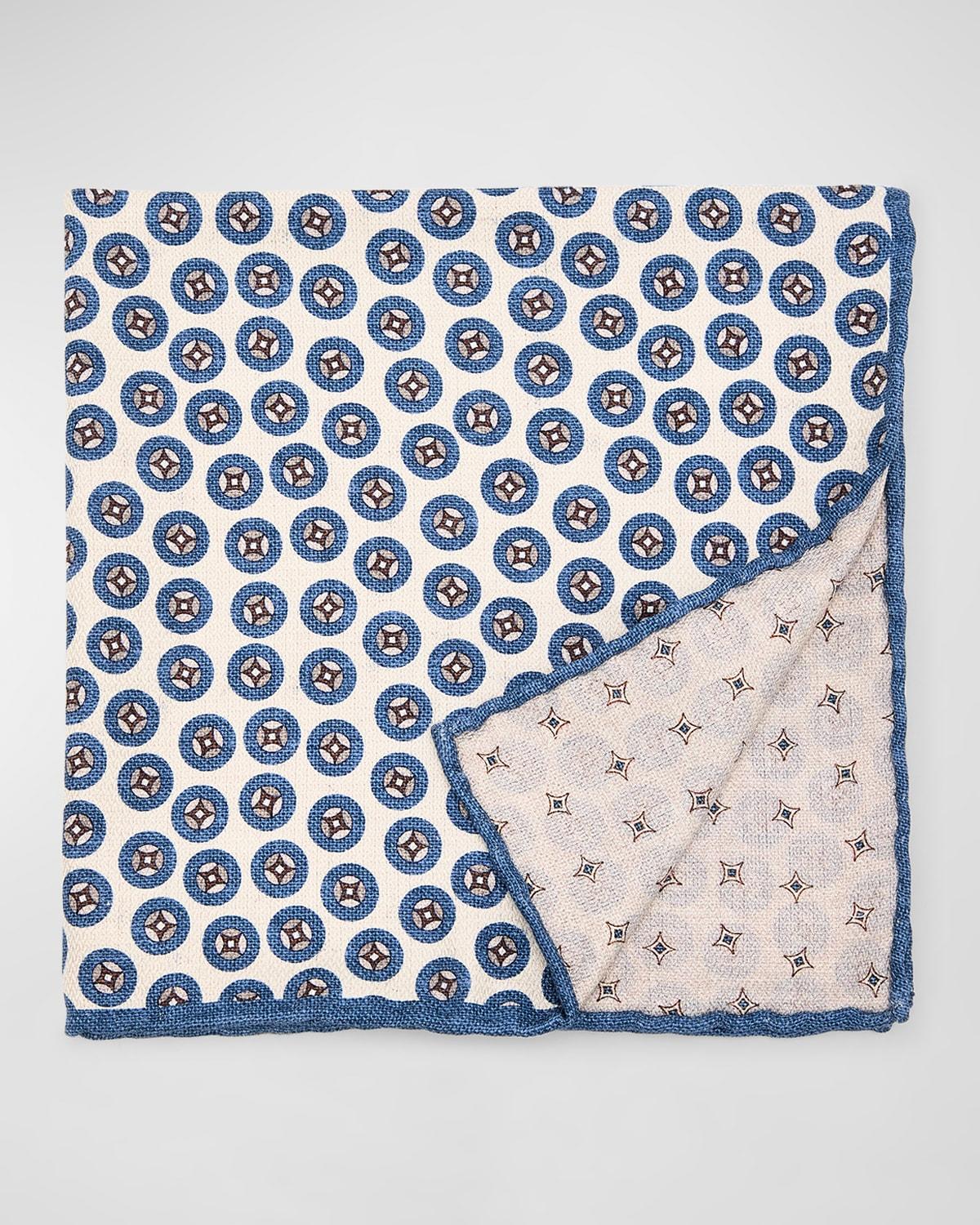 Mens Geometric Design Silk Pocket Square Product Image