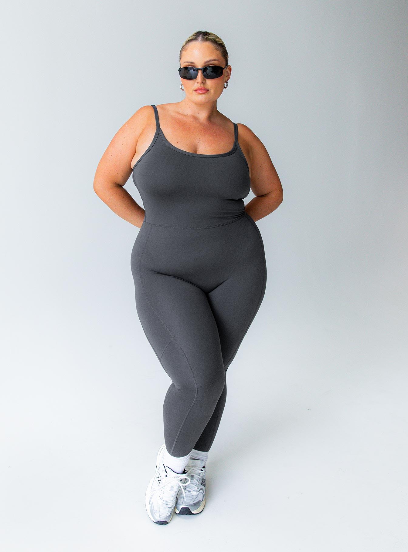 Go Getter Activewear Jumpsuit Grey Curve Product Image
