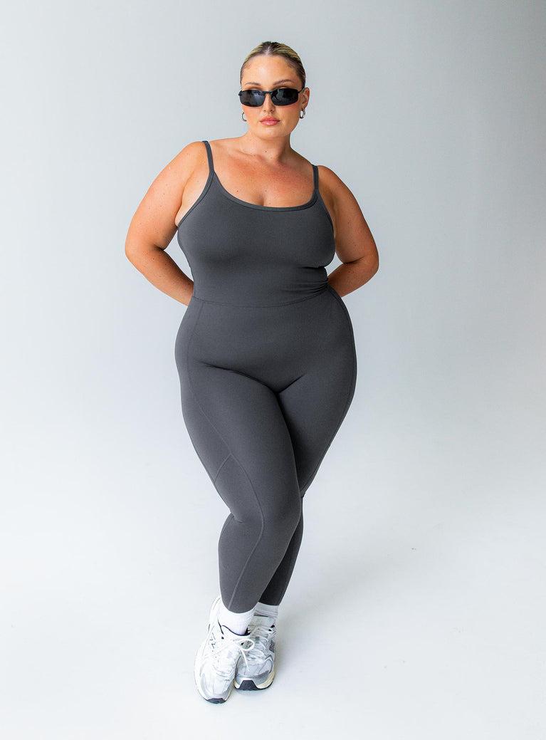 Go Getter Activewear Jumpsuit Grey Curve Product Image