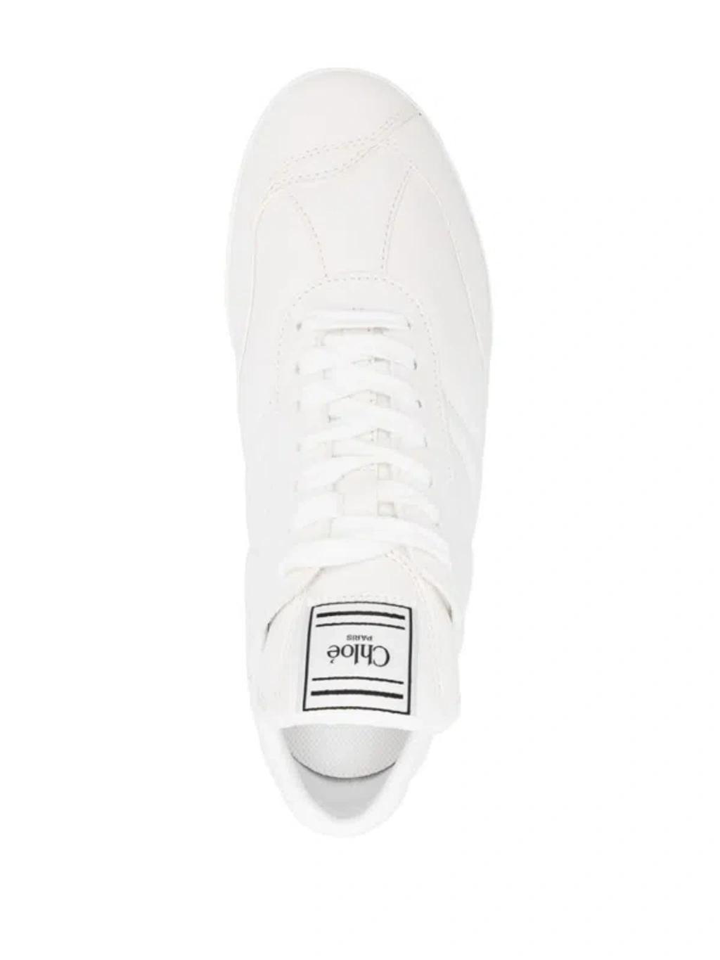 CHLOÉ Womens Chloe Kick Brand-patch Leather Low-top Trainers In White Product Image