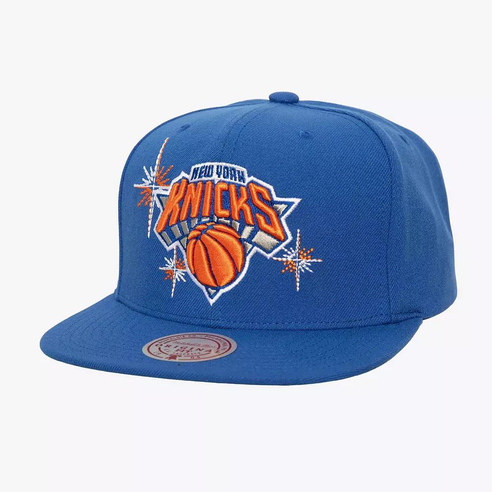 Men's Mitchell & Ness Blue New York Knicks Starlight Snapback Hat Product Image