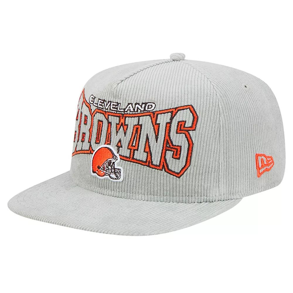 Men's New Era Gray Cleveland Browns Corduroy Golfer Adjustable Hat, Grey Product Image
