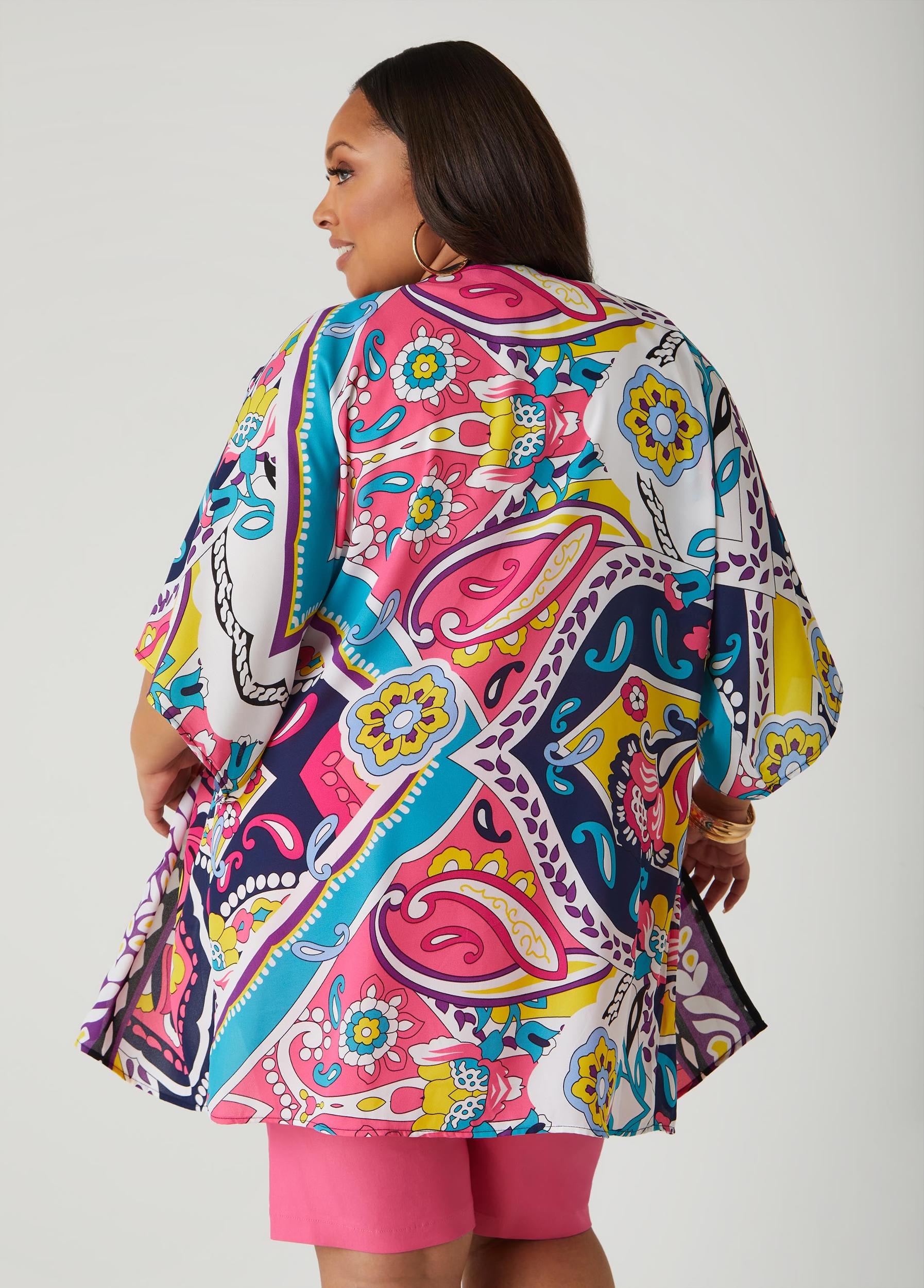 Open Front Paisley Kimono Product Image