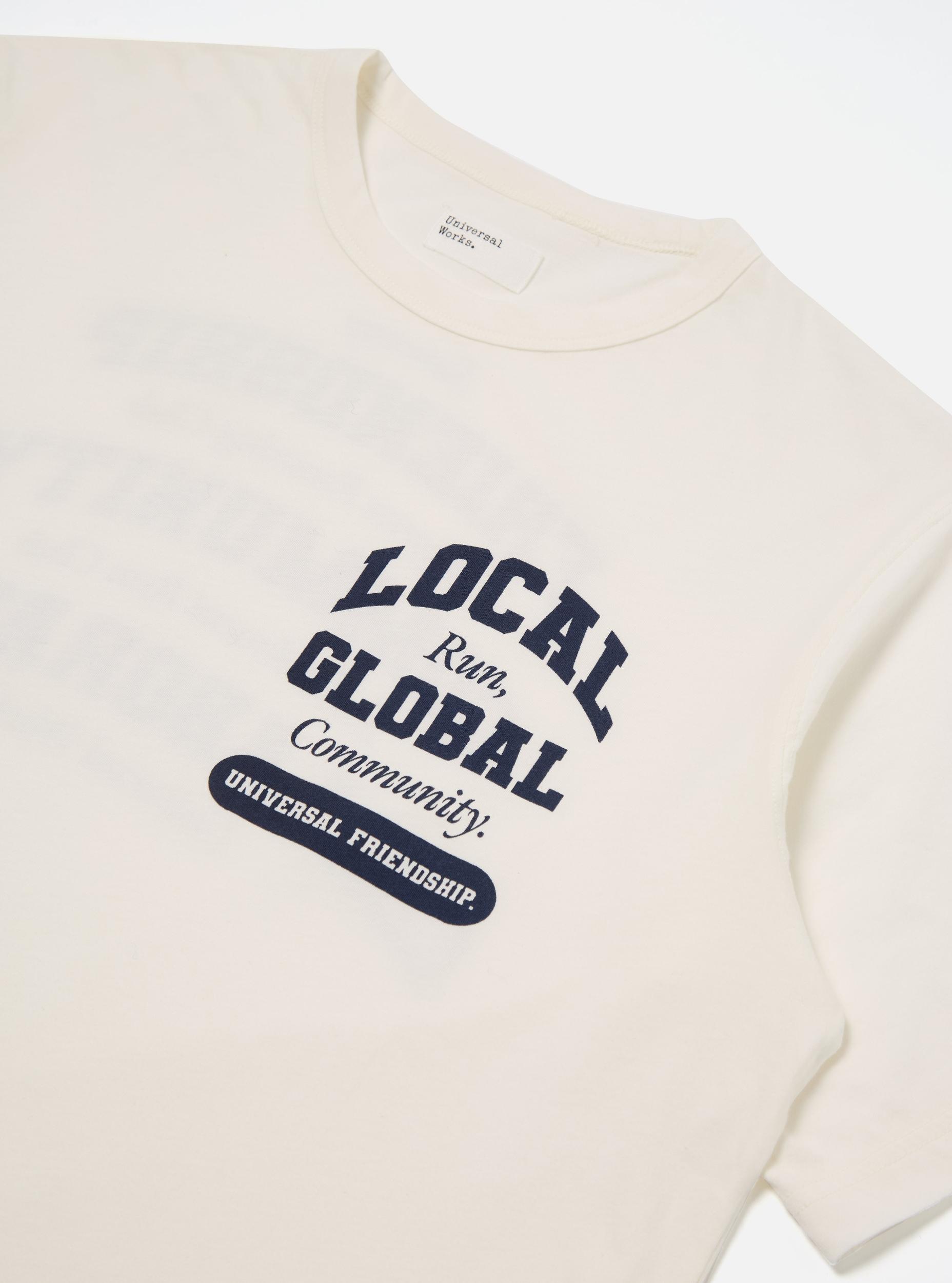 Universal Works x Progress Run Club x Embankment Run Club x Saucony Print Tee in Ecru Single Jersey Product Image