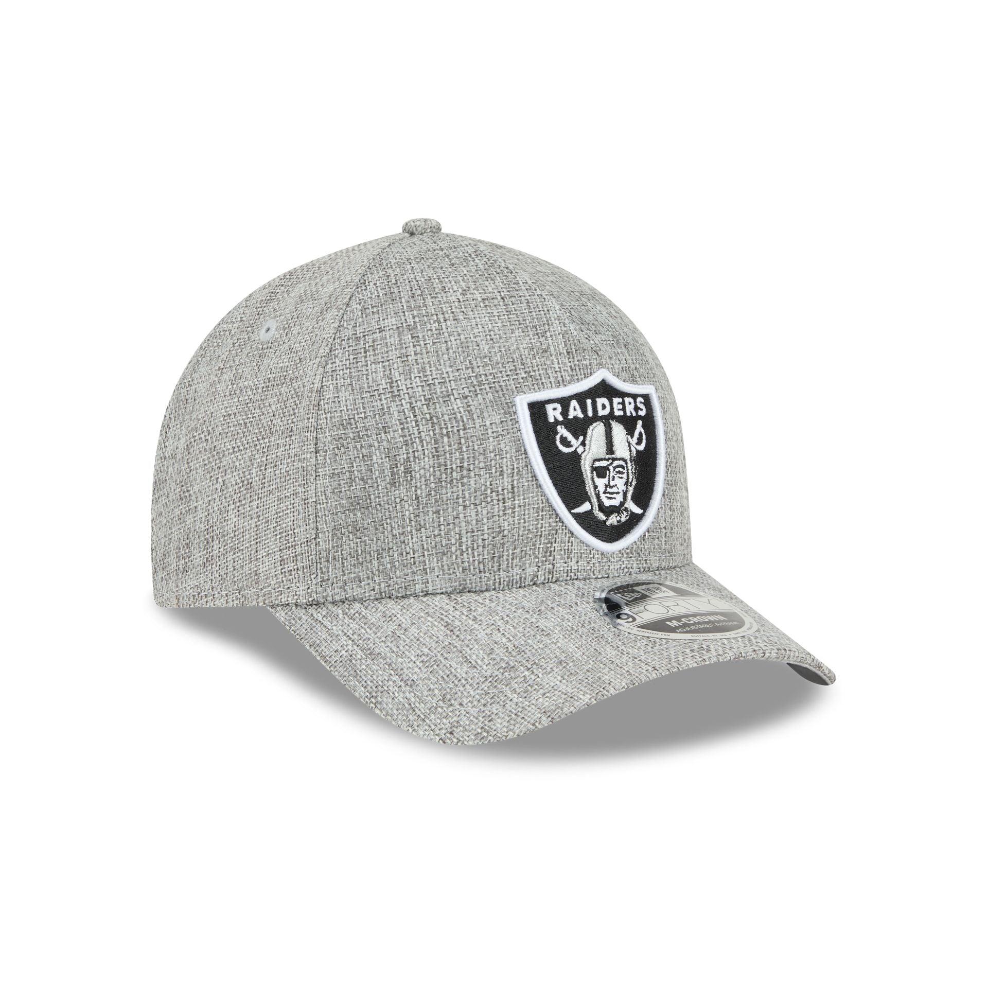 Las Vegas Raiders Cotton Weave Gray 9FORTY M-Crown A-Frame Snapback Hat Male Product Image