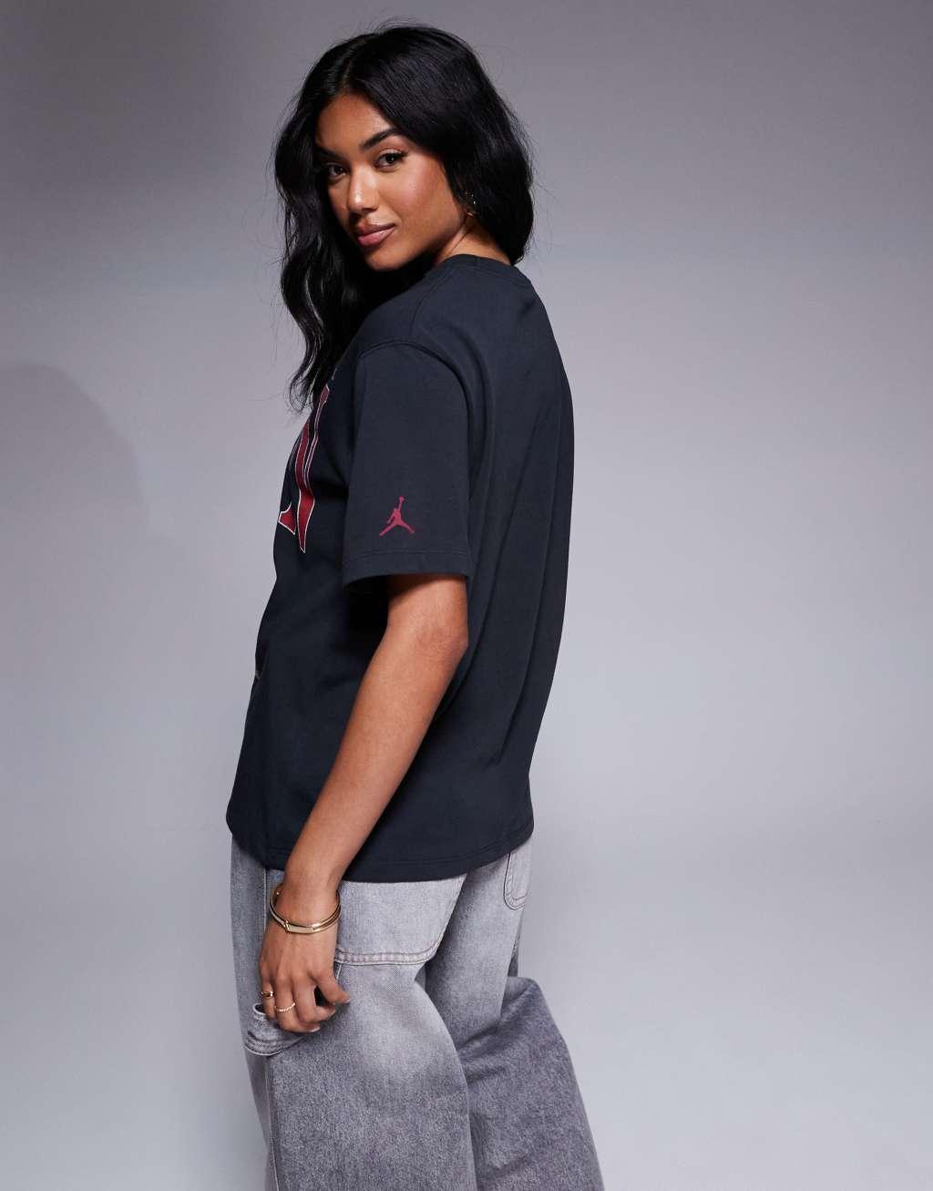 Nike Air Jordan heritage logo t-shirt in black Product Image