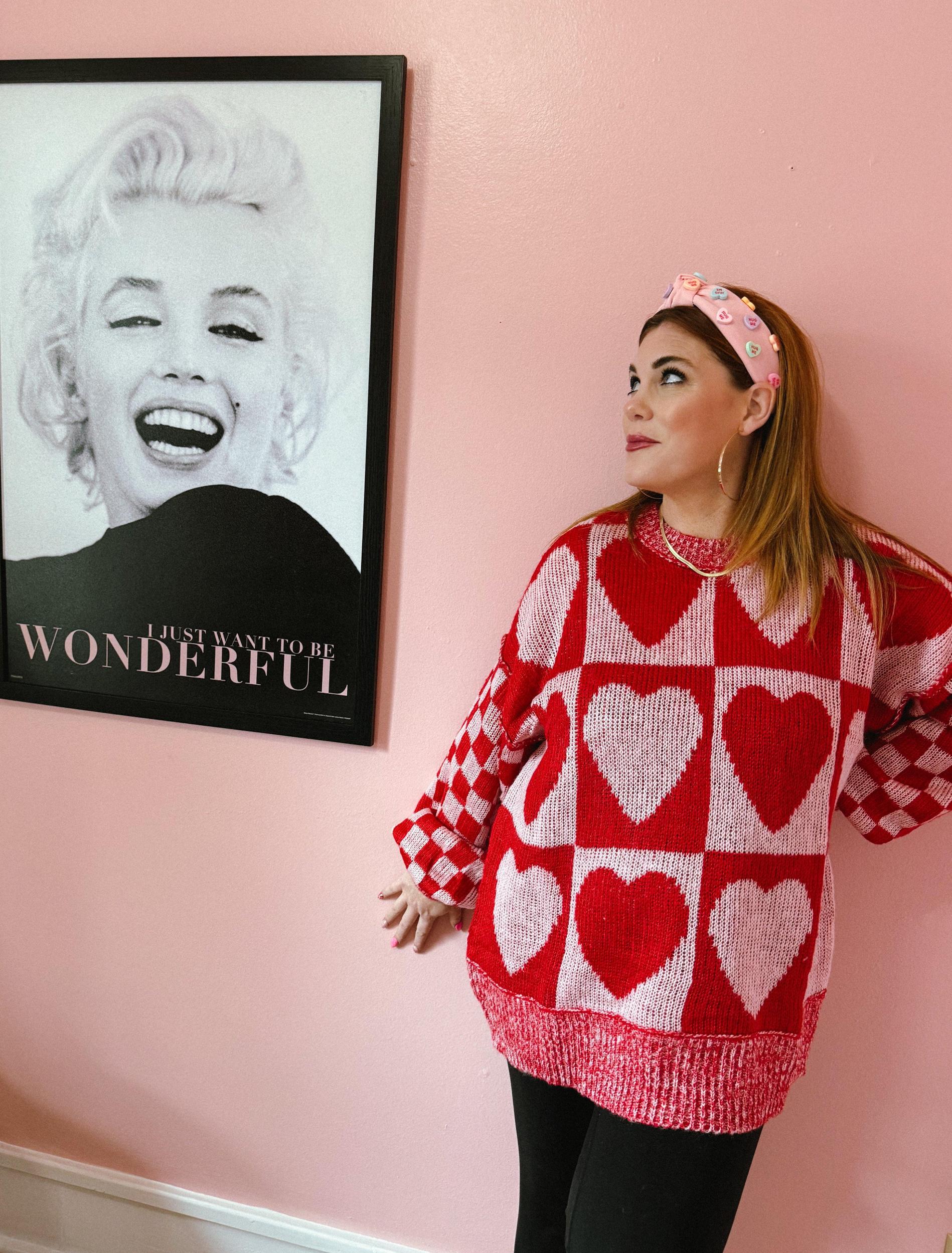 Check Your Heart Oversized Sweater Product Image