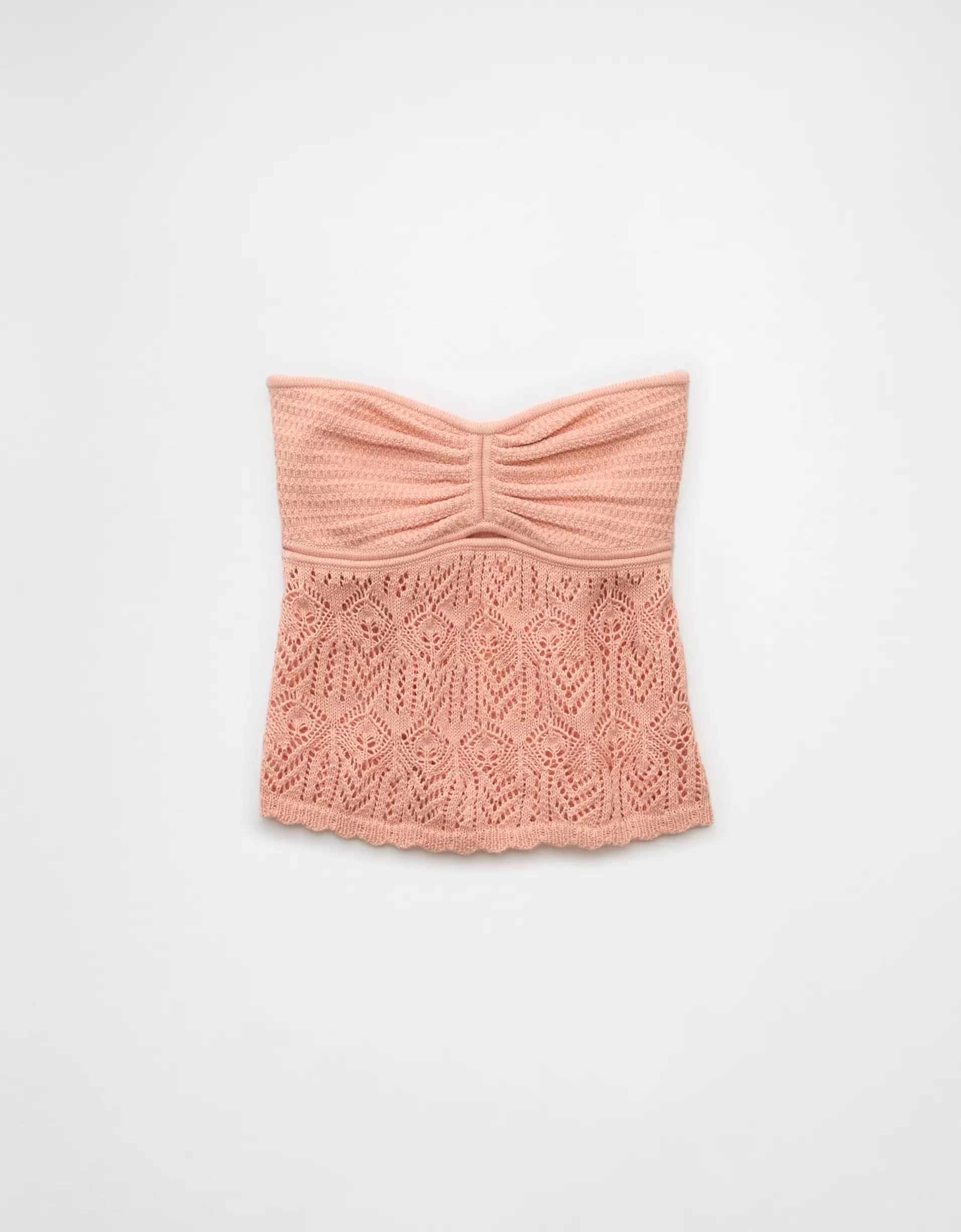 AE Cropped Crochet Tube Top Product Image