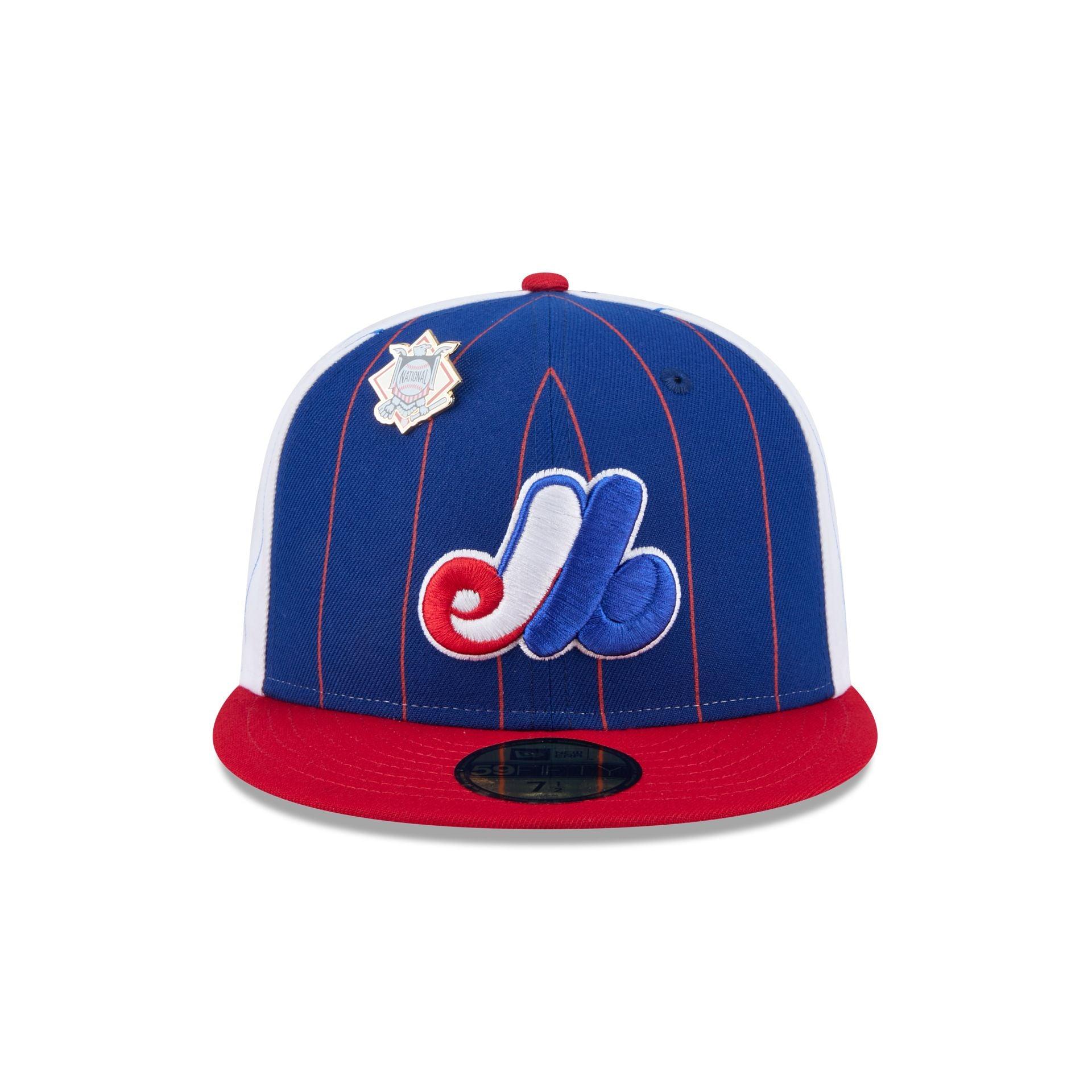 Montreal Expos Pinstripe League Pin 59FIFTY Fitted Hat Male Product Image