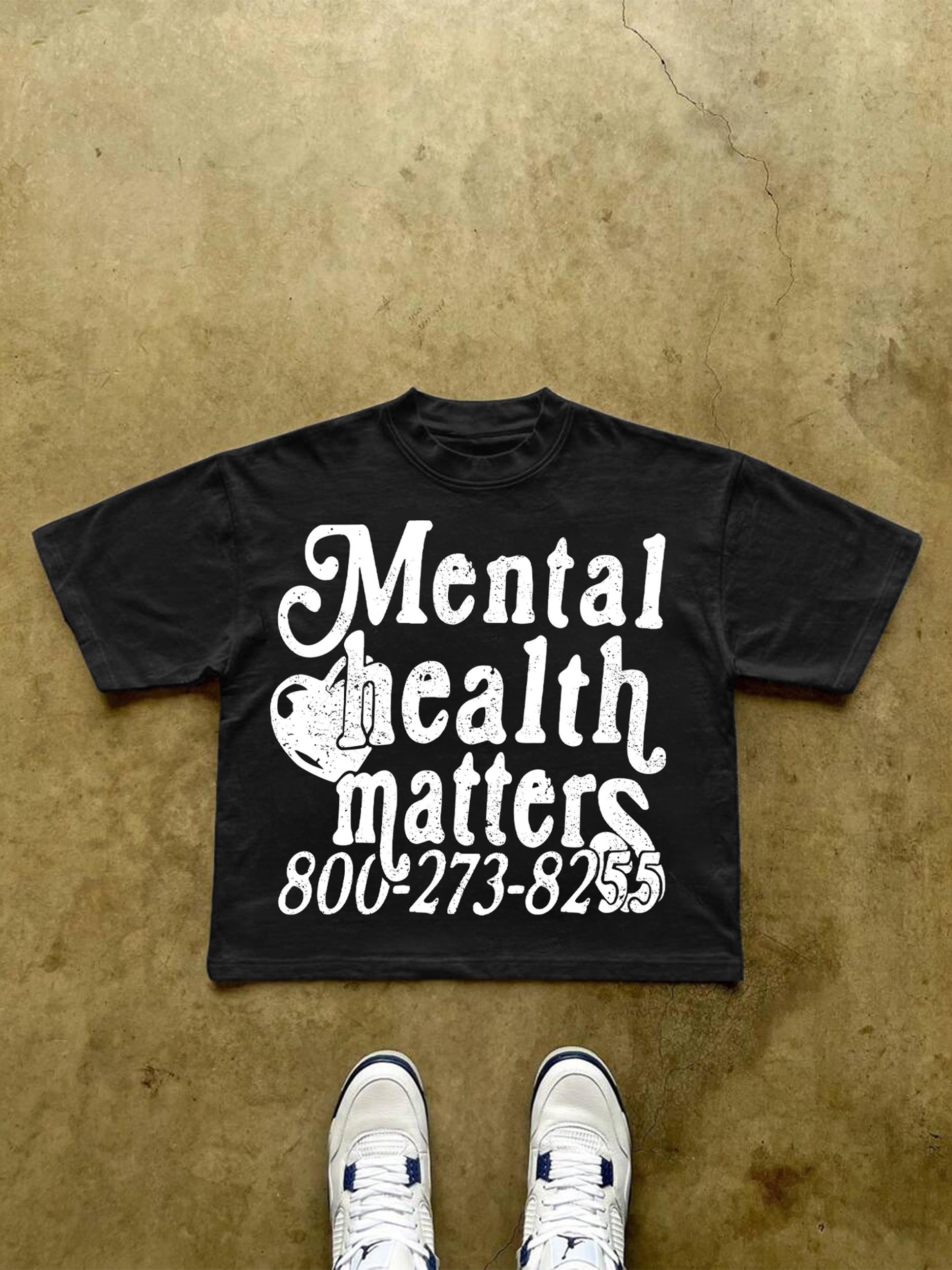 Mental Health Matters Graphic Cotton Cropped T-Shirt Product Image