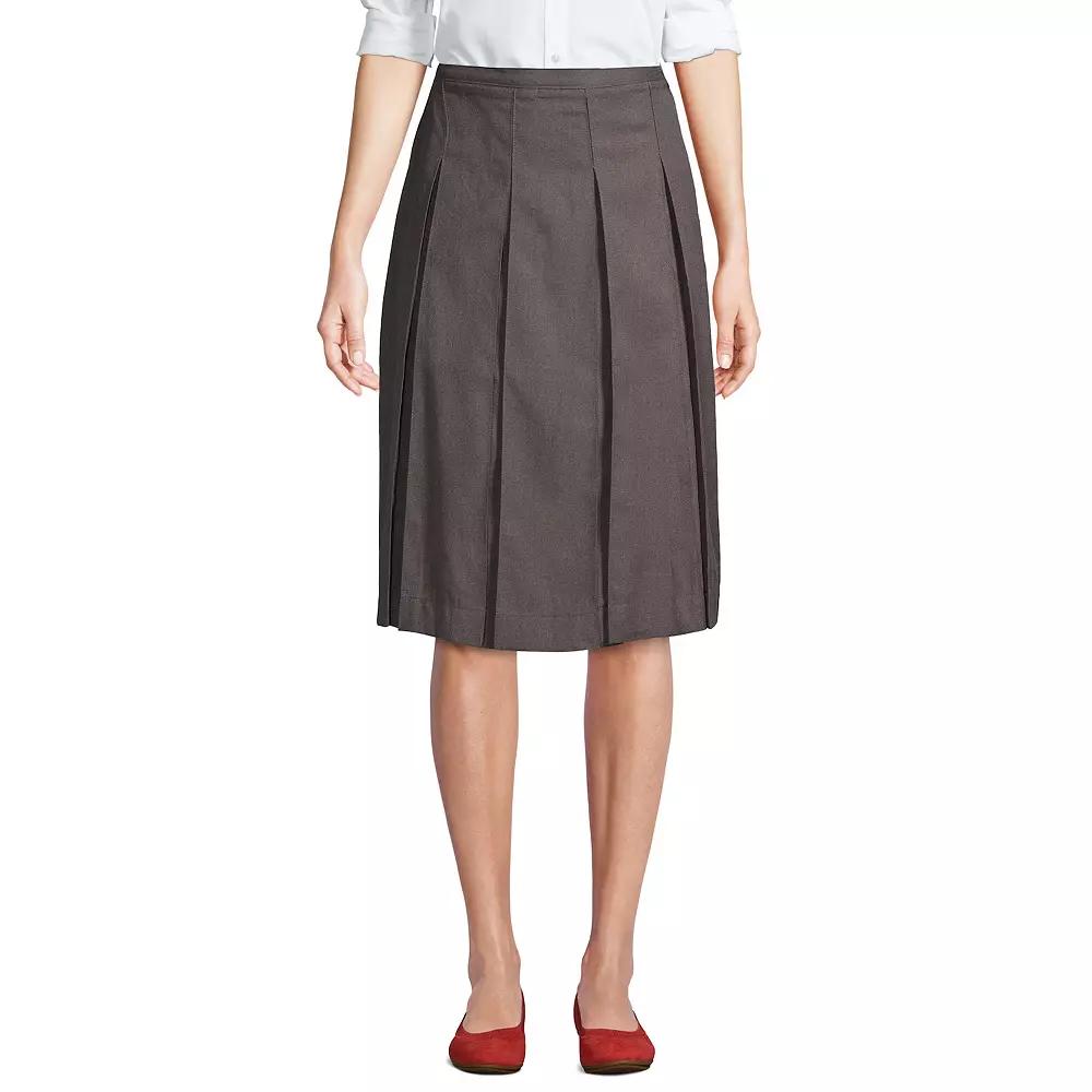 Women's Lands' End School Uniform Below the Knee Box Pleat Skirt,  Product Image
