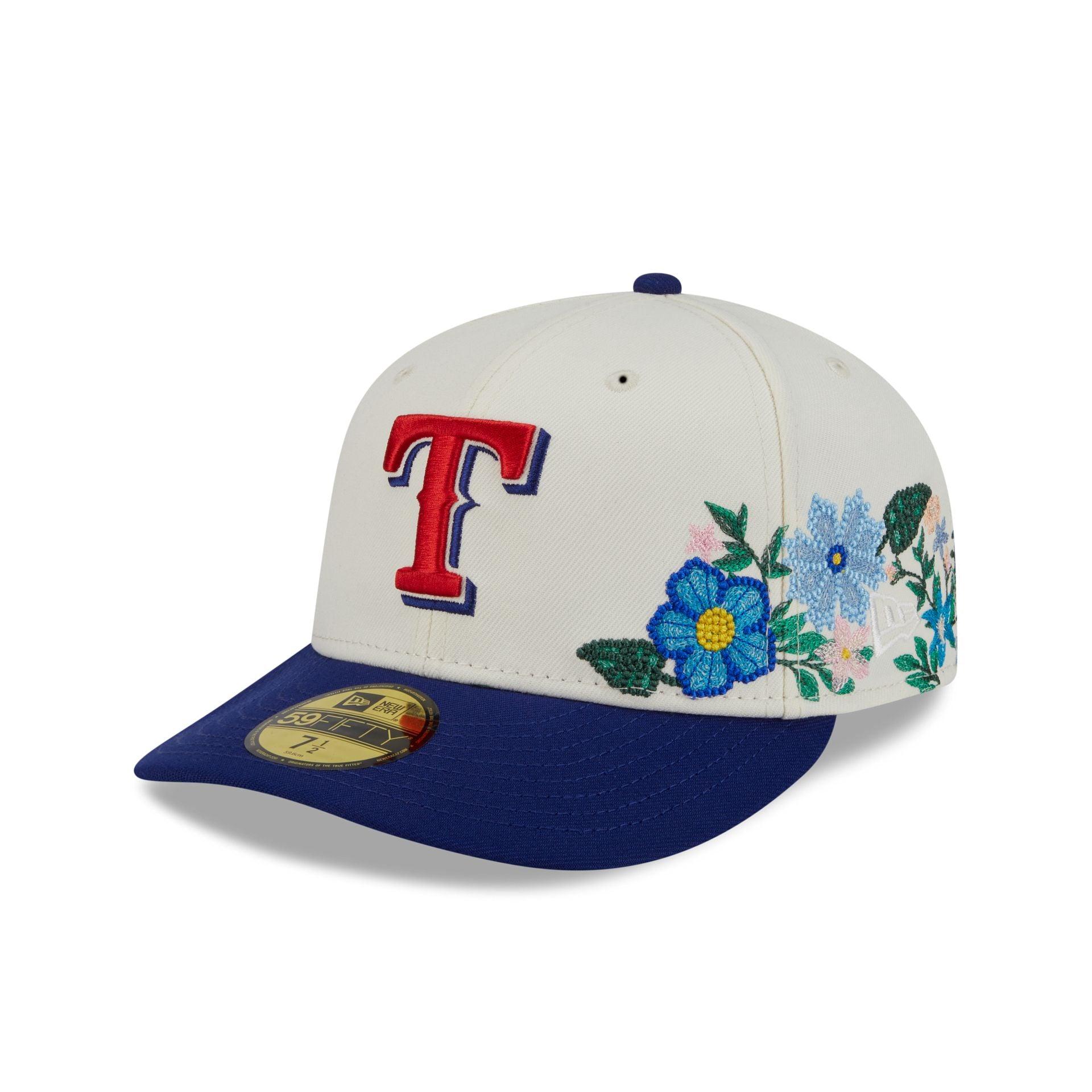 Texas Rangers Tonal Florals White 59FIFTY Fitted Hat Male Product Image