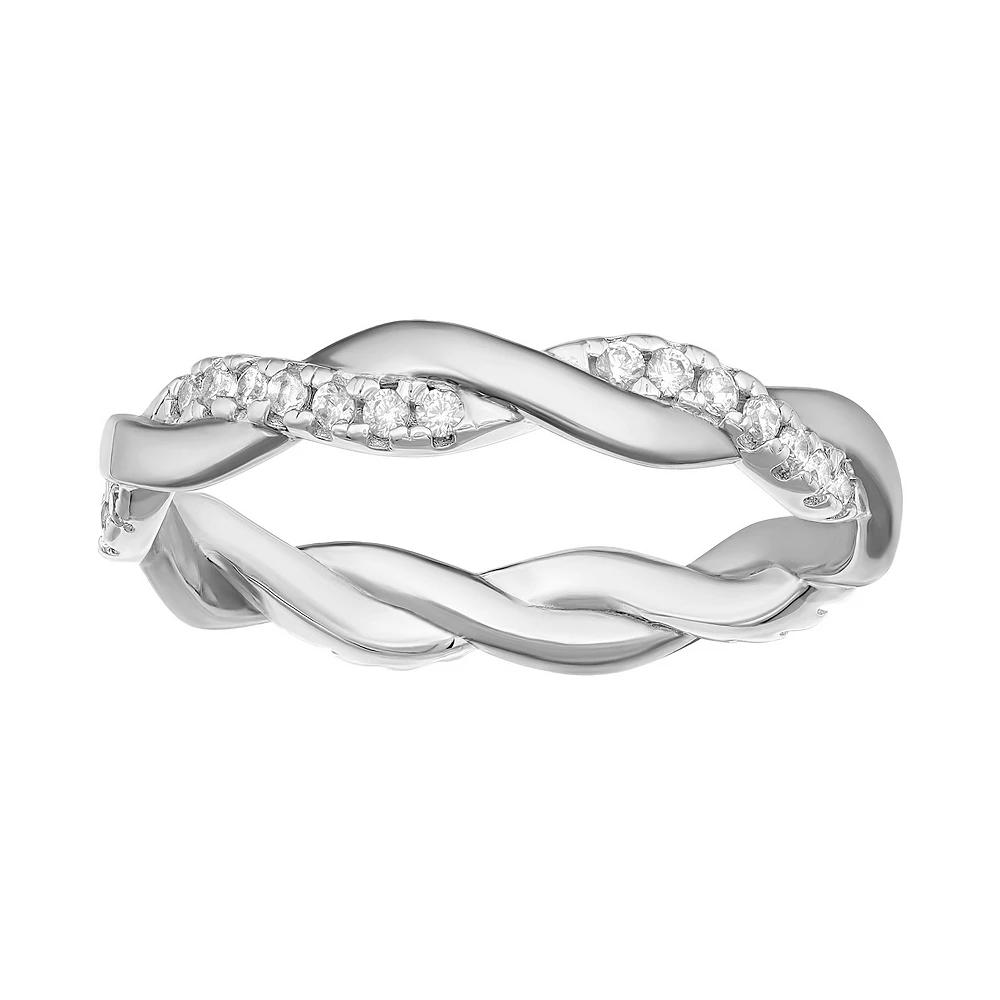 PRIMROSE Sterling Silver Cubic Zirconia Twist Ring, Women's, Size: 6 Product Image