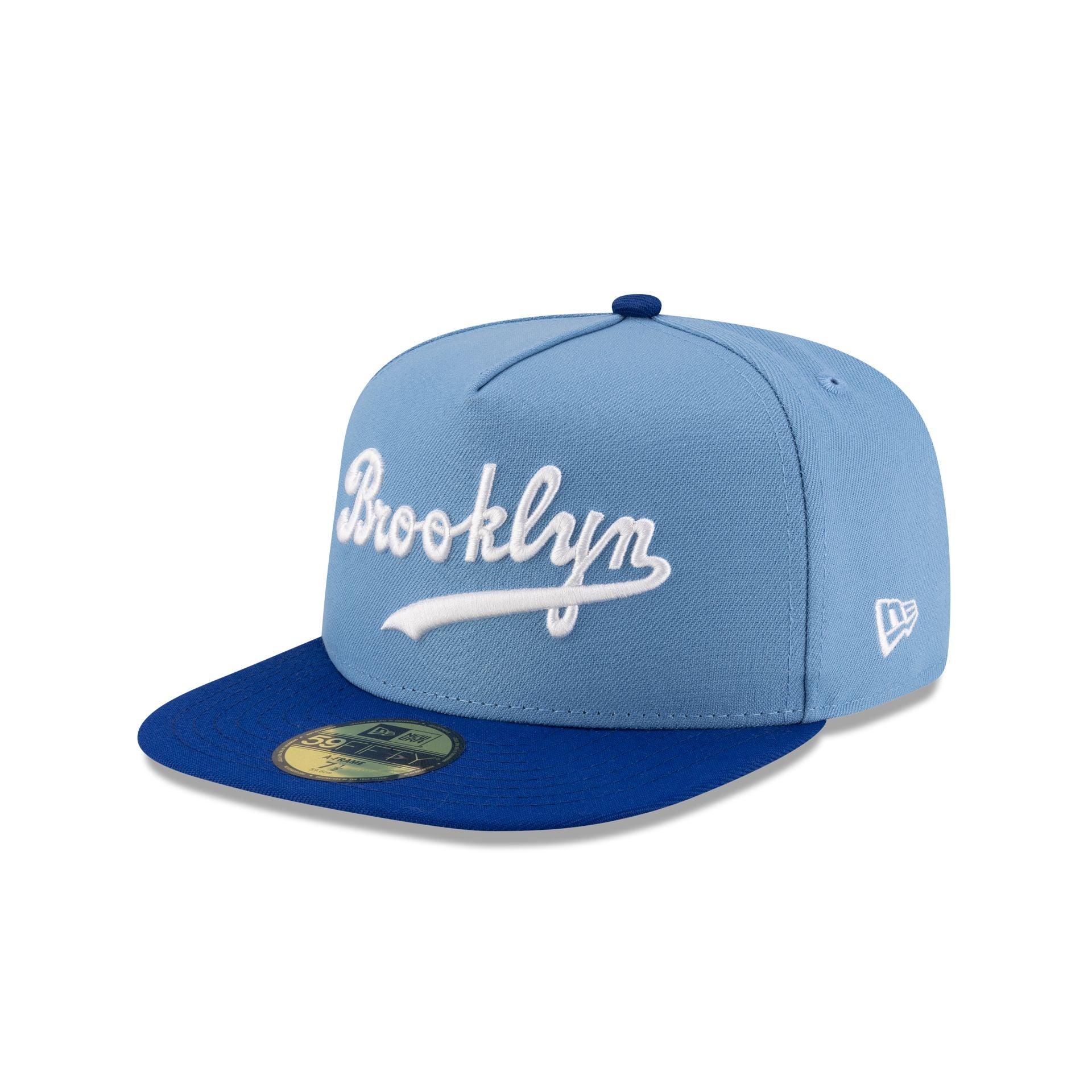 Just Caps Sky Blue Brooklyn Dodgers 59FIFTY A-Frame Fitted Hat Male Product Image