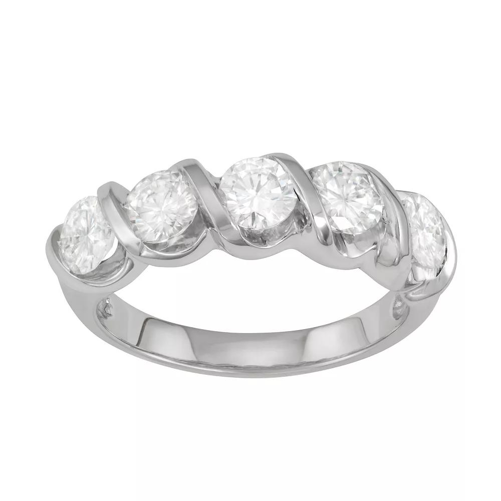 Charles & Colvard 14k White Gold 1 1/6 Carat T.W. Lab-Created Moissanite Twist Ring, Women's Product Image