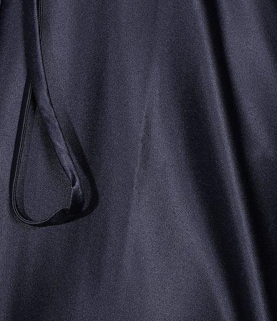 Next Up Drape Neck Illusion Corset Satin Gown Product Image