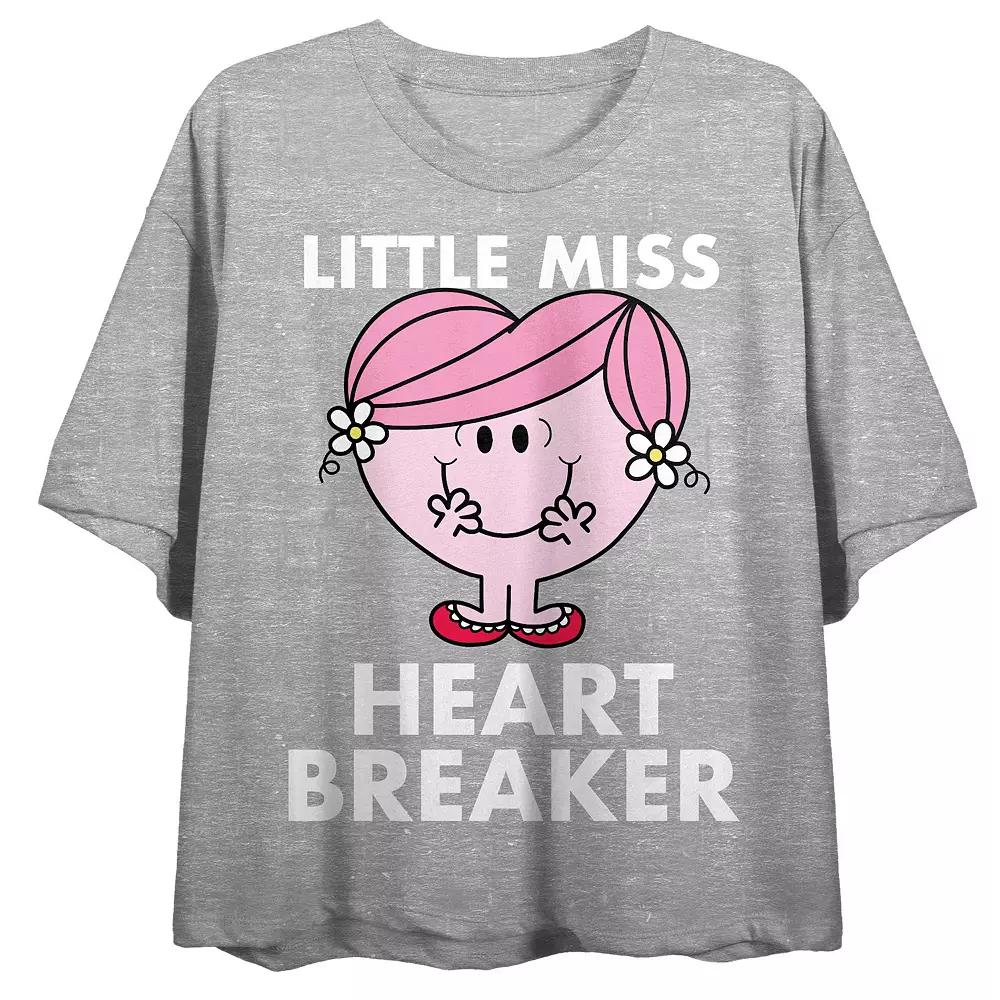 Juniors' Mr. Men And Little Miss Heartbreaker Graphic Tee, Girl's, Size: XL, Gray Product Image