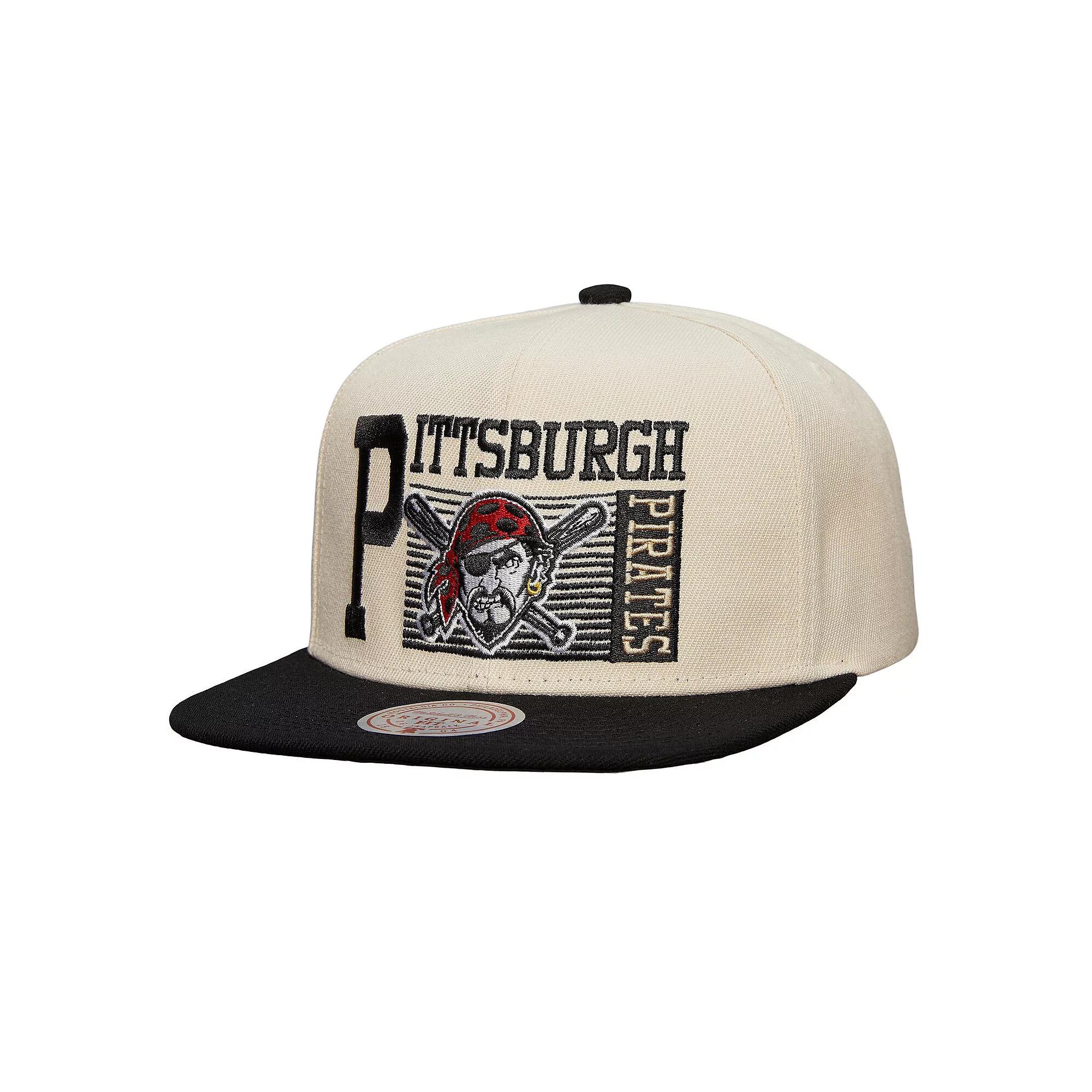 Men's Mitchell & Ness Cream Pittsburgh Pirates Cooperstown Collection Speed Zone Snapback Hat, Beige Product Image
