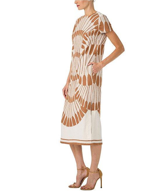 Trina Turk Sugarita Round Neck Short Sleeve Midi Dress Product Image