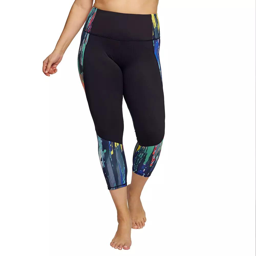 Plus Size Mazu Swim High-Rise Slimming Swim Capri Leggings, Women's, Size: 1XL, Multi Product Image