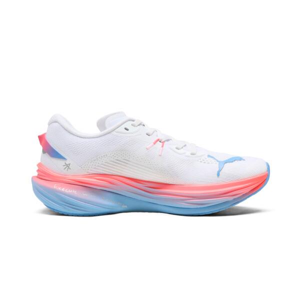 PUMA x ALEX TOUSSAINT Deviate NITROâ¢ 3 Women's Running Shoes in White/Team Light Blue/Silver Product Image
