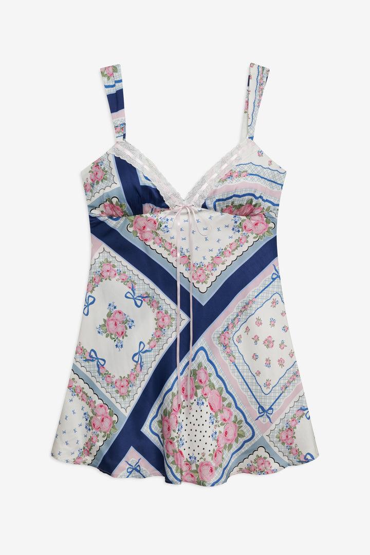 Summer Scarf Mini Dress — Blue Product Image