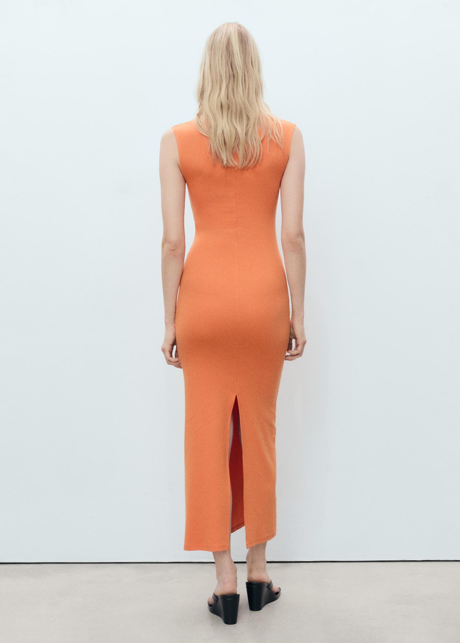 Draped dress with perkins collar - Women | MANGO USA Product Image