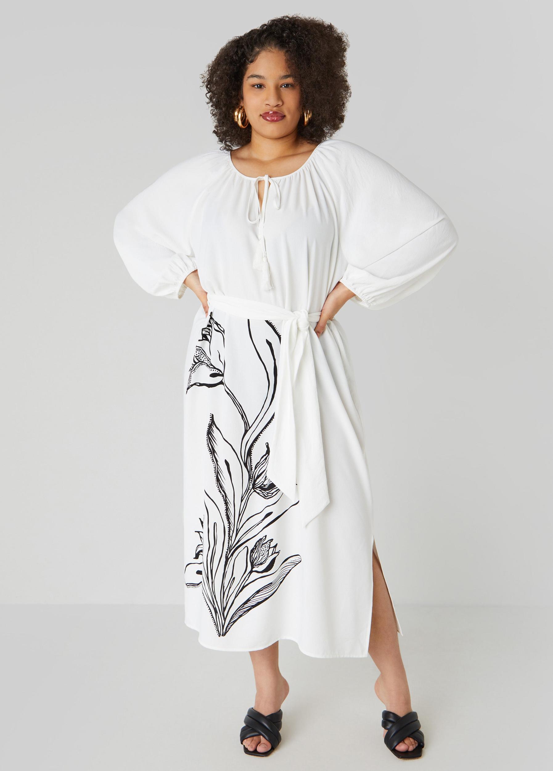 Floral Tie Neck Maxi Dress Product Image