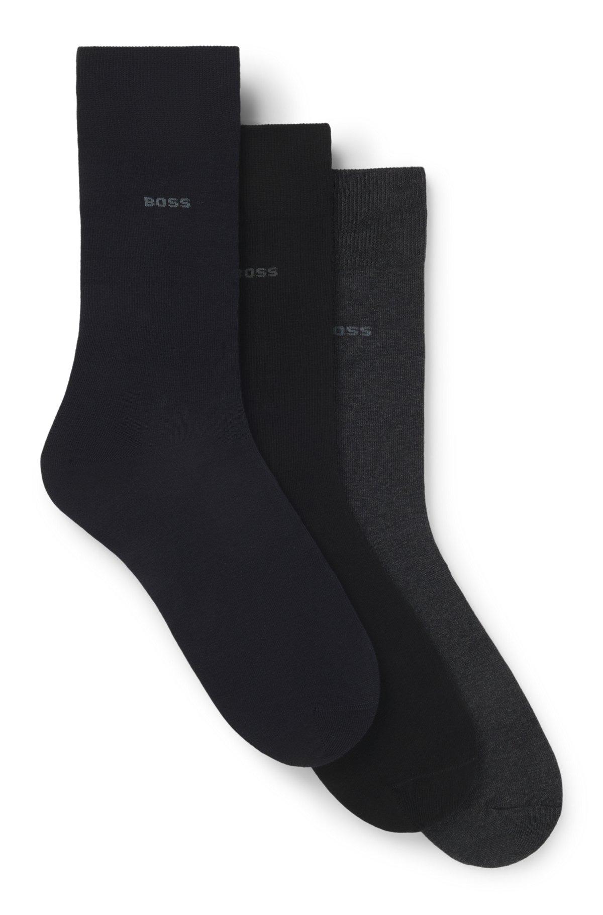 BOSS - Three-pack of regular-length socks in stretch fabric - Patterned Product Image