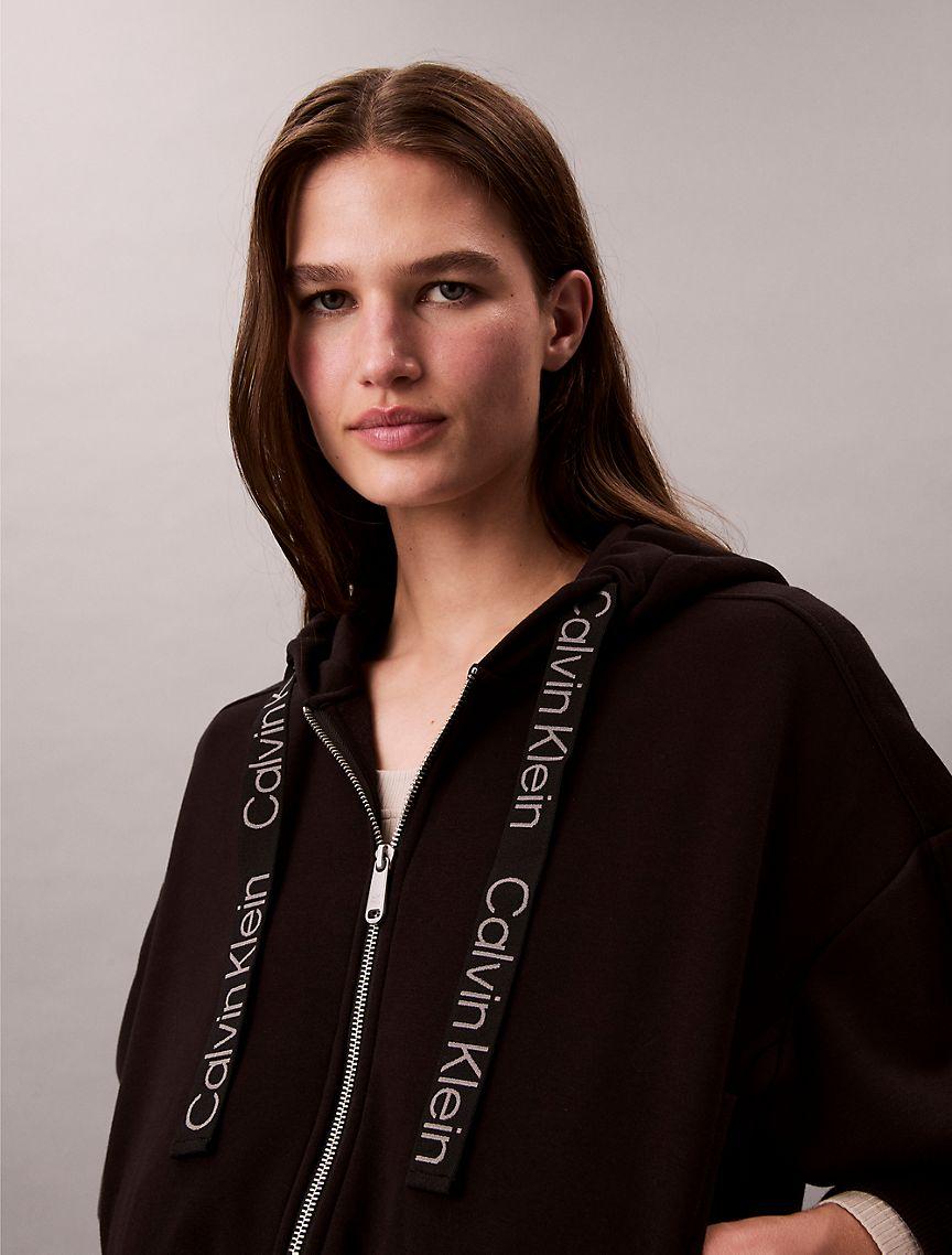 Logo Tape Zip Relaxed Hoodie  Product Image