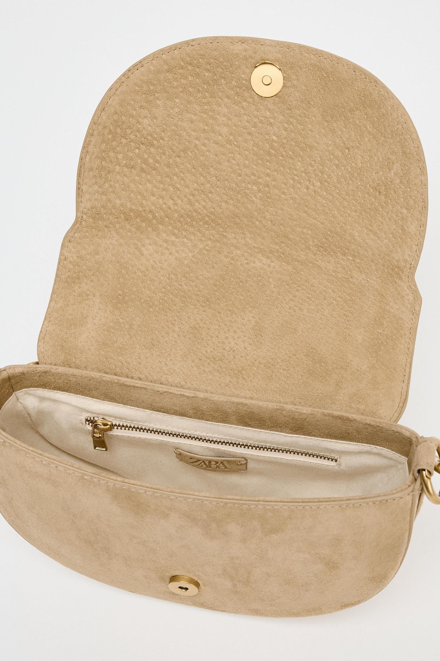 DOUBLE HANDLE LEATHER CROSSBODY BAG Product Image