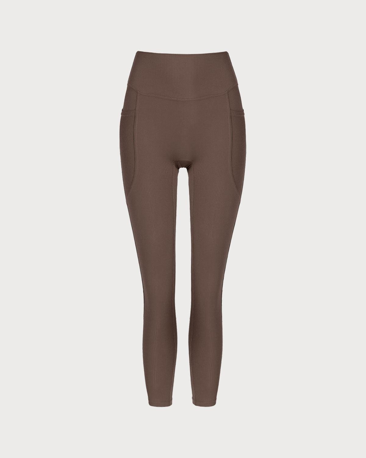 Brown Quick-drying High Waisted Yoga Leggings Product Image