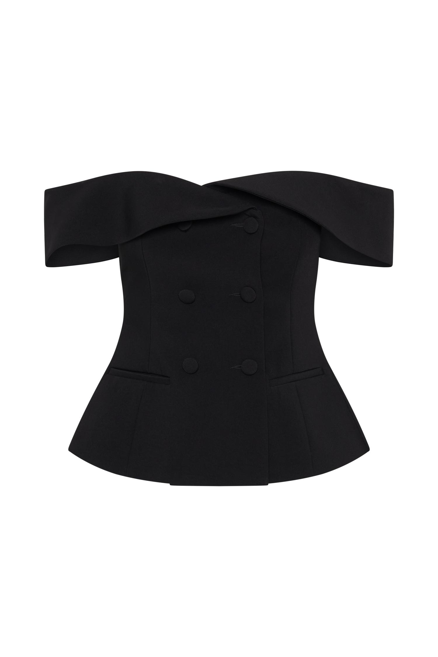 Krista Strapless Suiting Top - Black Product Image