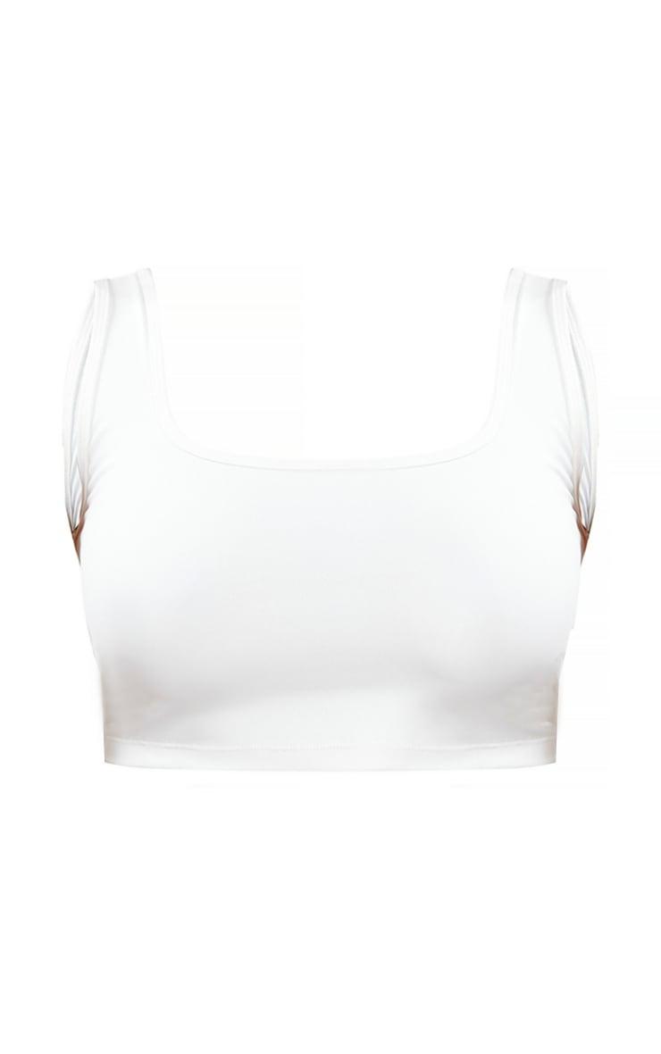 Shape White Sculpted Scoop Neck Crop Top Product Image