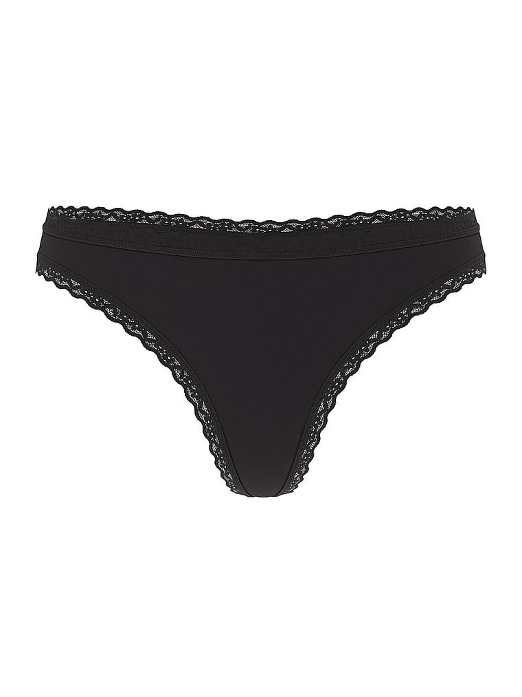Cotton Lace-Waist Thong Product Image