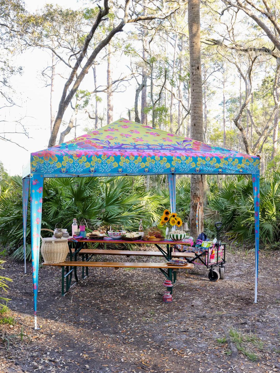 Live Happy Instant Canopy Tent - Mandala Folk Patchwork Product Image