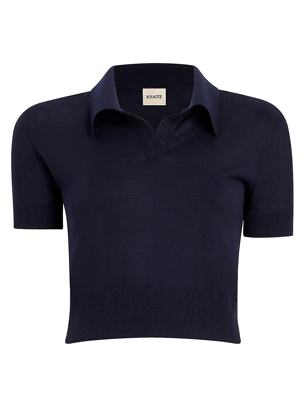 Womens Morgane Wool-Blend Polo Top Product Image