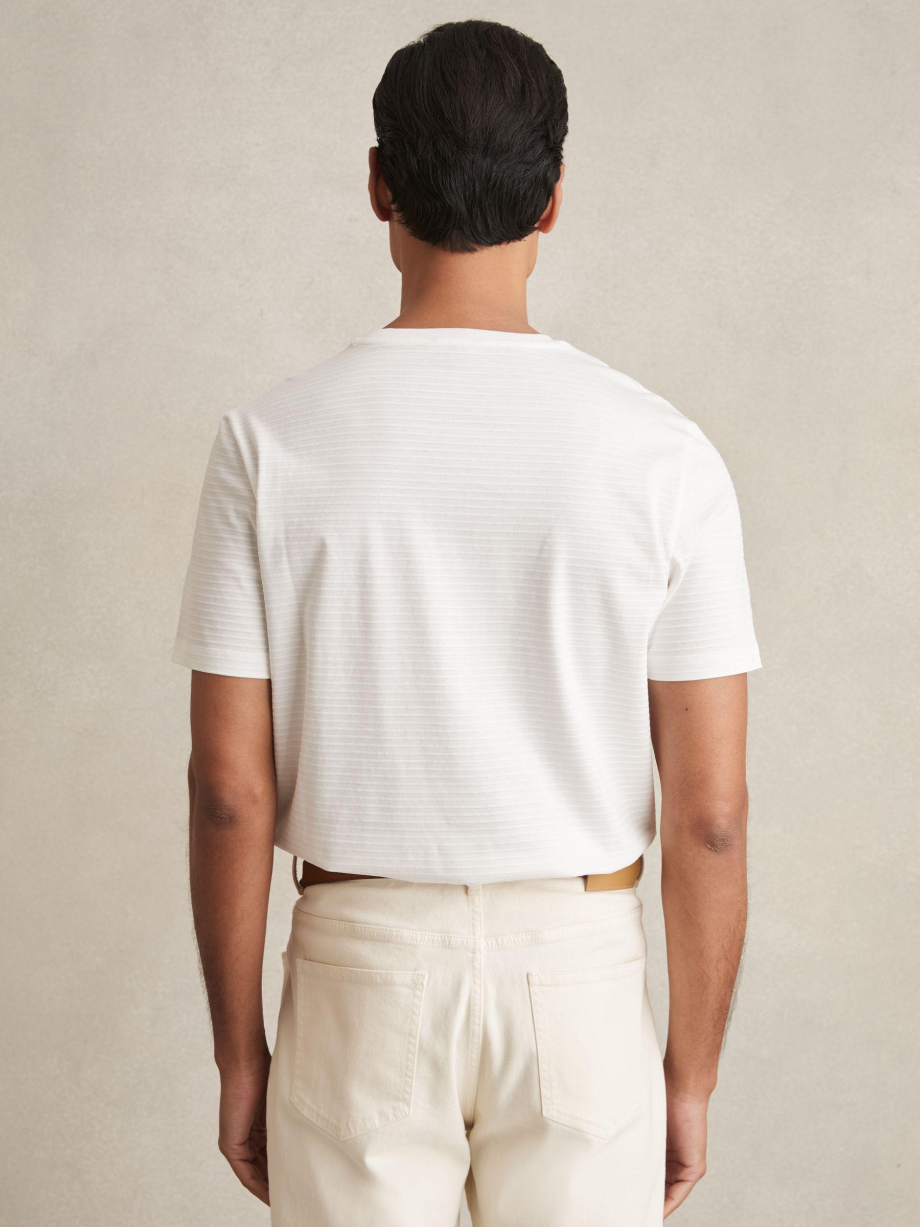 Mercerised Cotton Ribbed T-Shirt in White Product Image