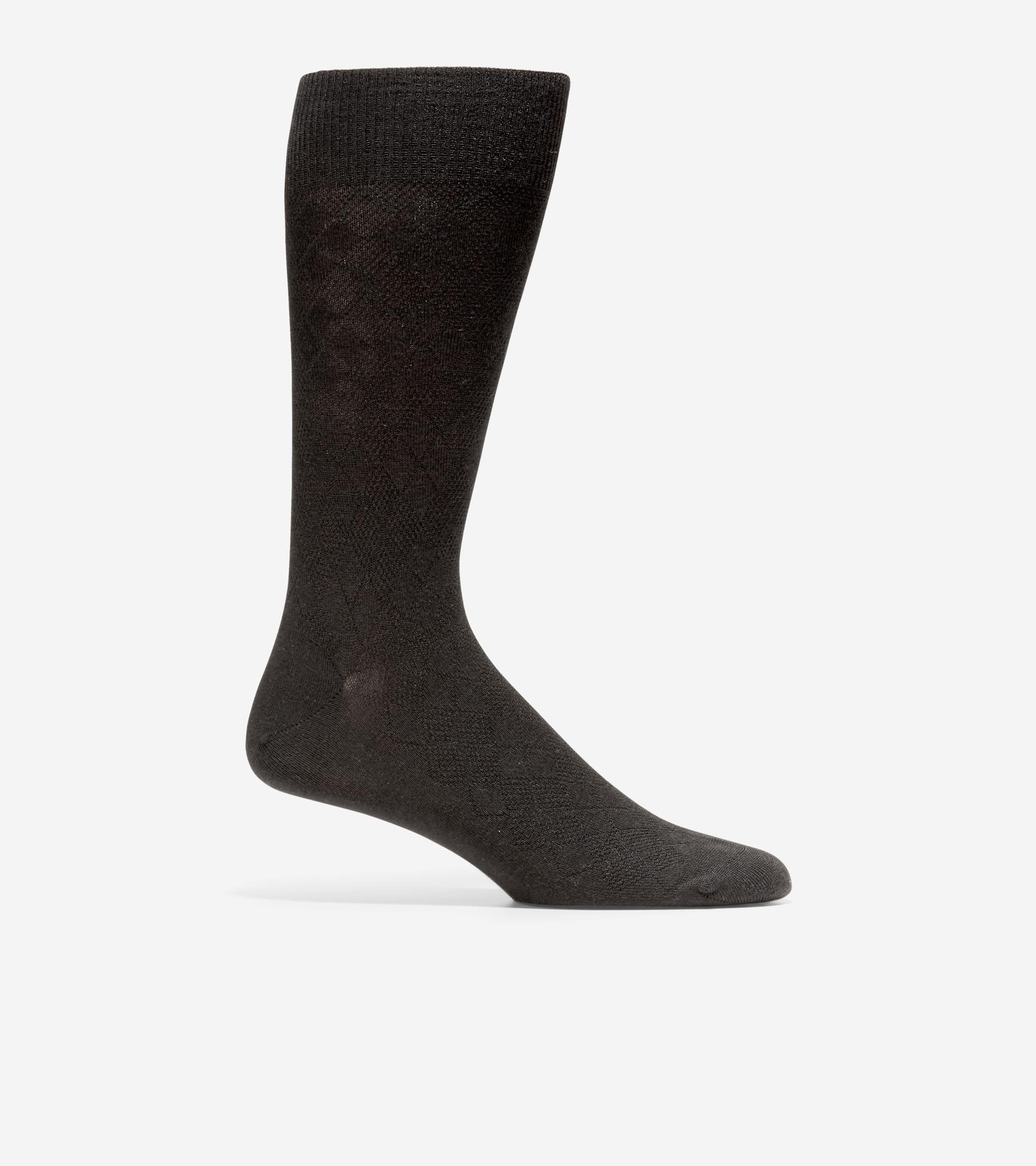 Men's Tonal Argyle Crew Socks in Black | Cole Haan Product Image