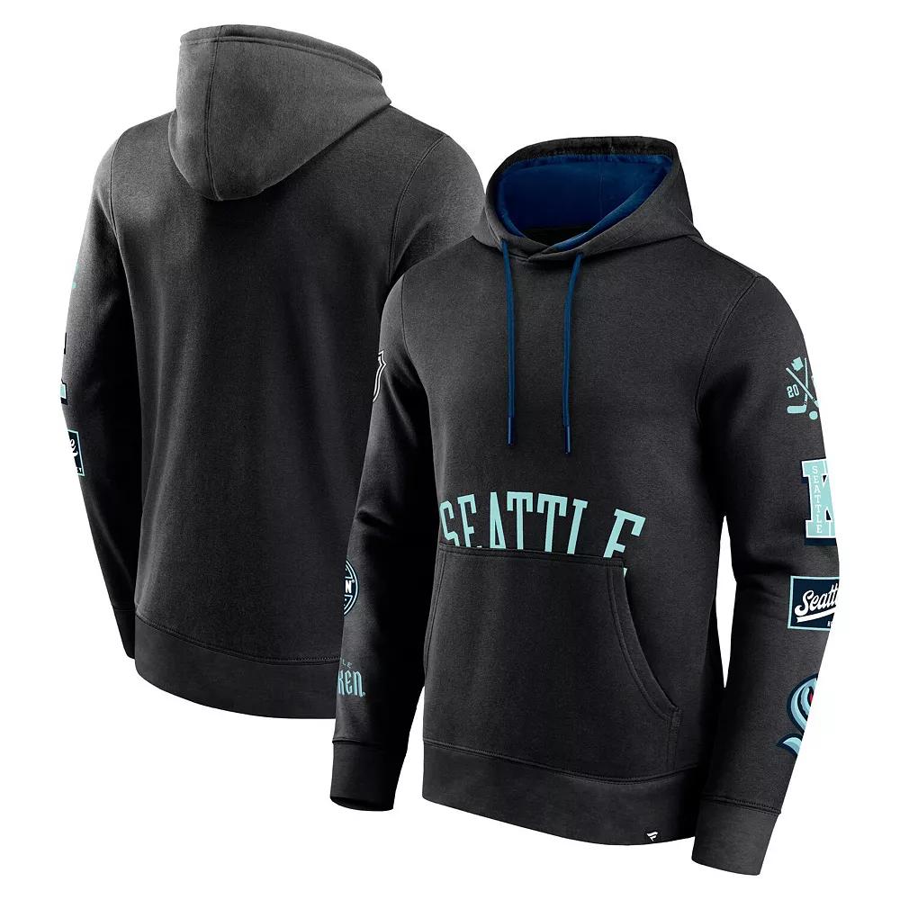 Men's Fanatics Branded Black Seattle Kraken Wild Winner Fleece Pullover Hoodie,  Product Image