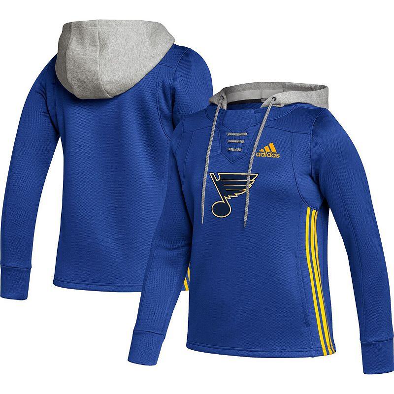 Women's adidas Blue St. Louis Blues Skate Lace Primeblue Team Pullover Hoodie, Size: Small Product Image