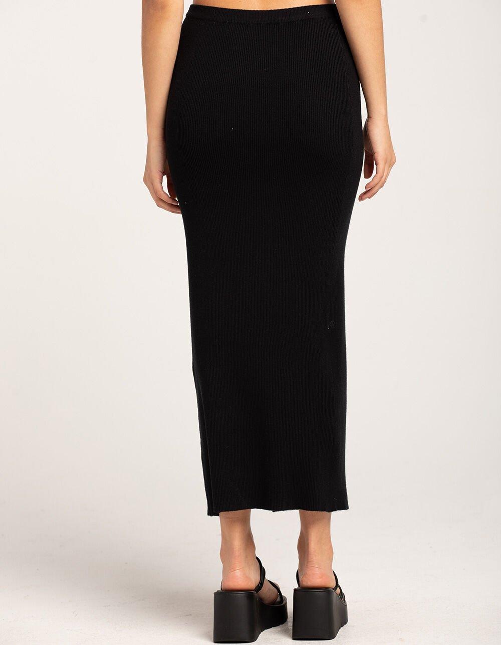 WEST OF MELROSE Womens Rib Maxi Skirt - BLACK Product Image