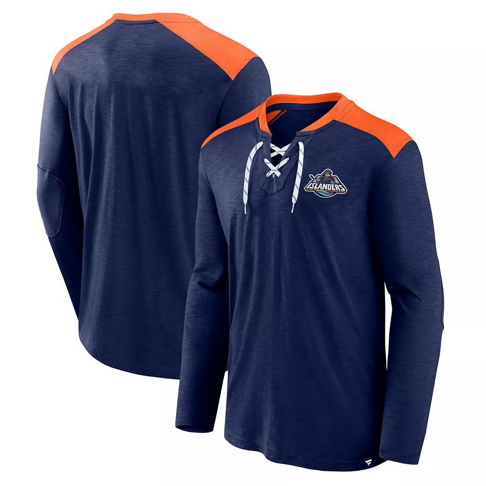 Men's Fanatics Navy New York Islanders Special Edition 2.0 Long Sleeve Lace-Up T-Shirt, Size: Small, Isl Blue Product Image